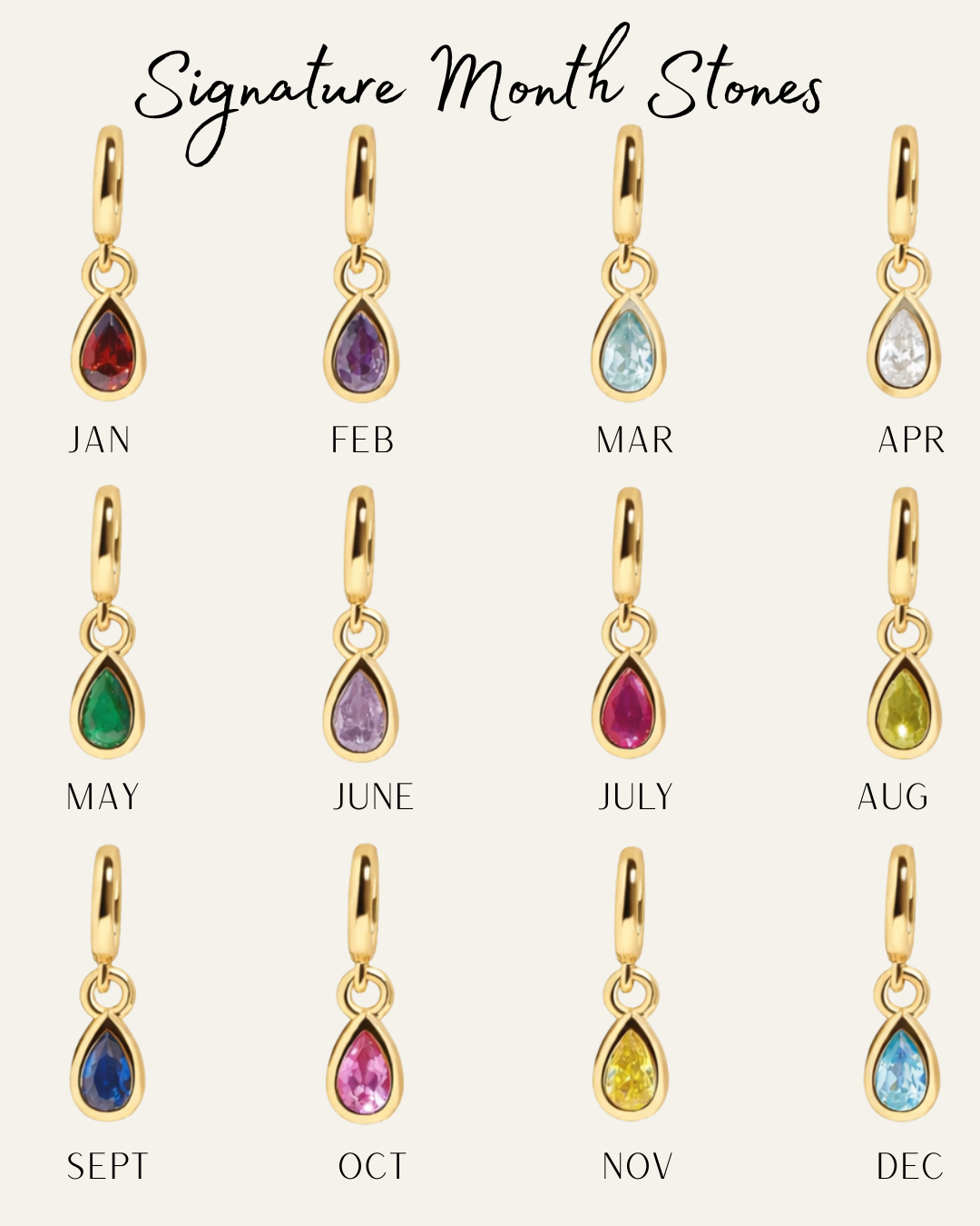 "Signature Tear Drop" Stone Pendants