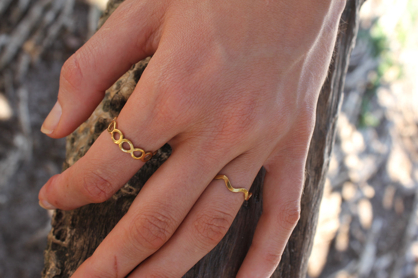 "Bachelor Buttons" Wave Rings