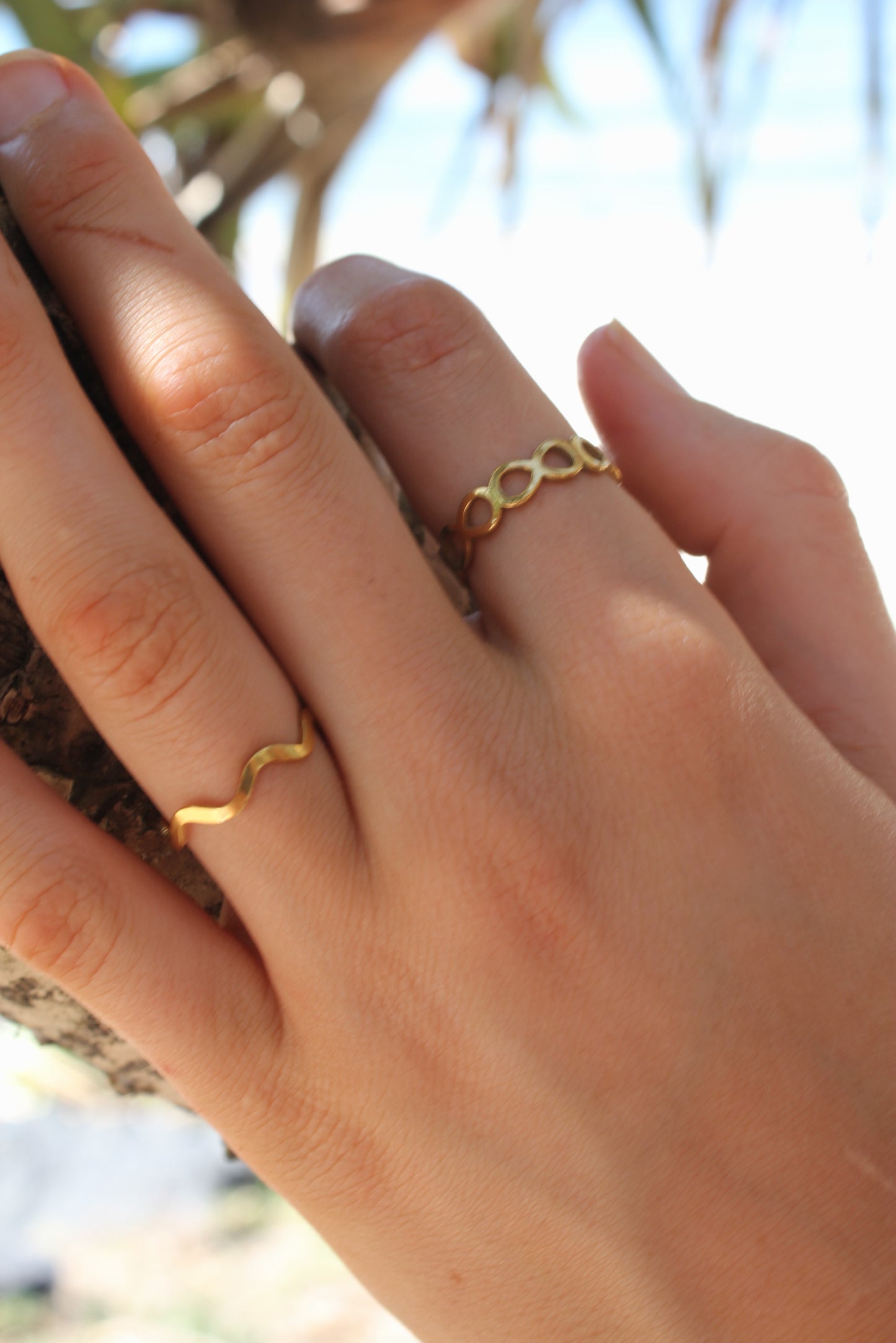 "Bachelor Buttons" Wave Rings
