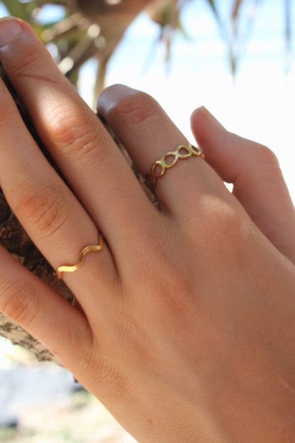 "Bachelor Buttons" Wave Rings