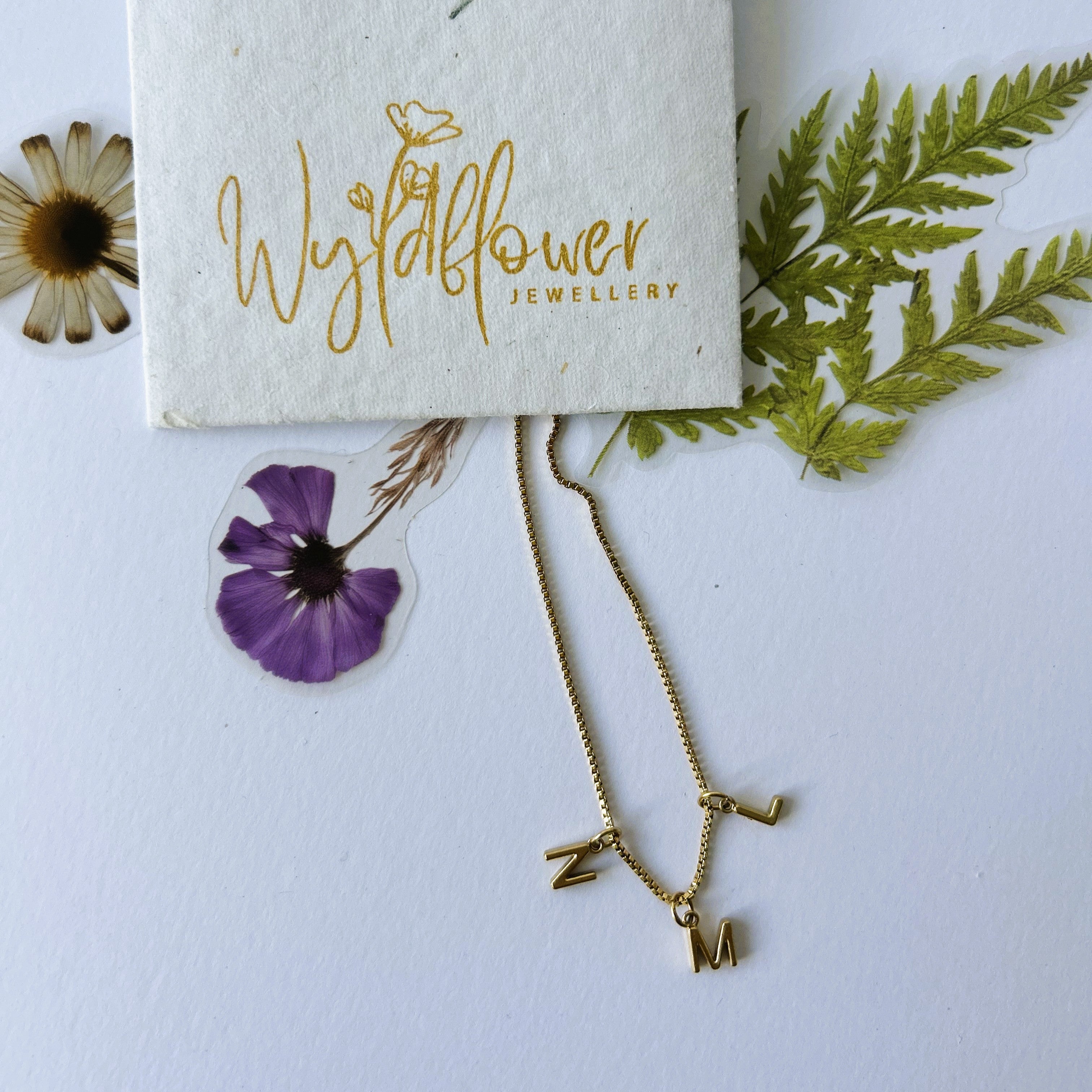 "Gerbera" Initial Pendants (add on's for your Initial necklace or bracelet)