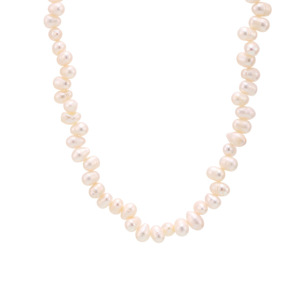 Waterproof hypoallergenic stainless steel pearl necklace 
