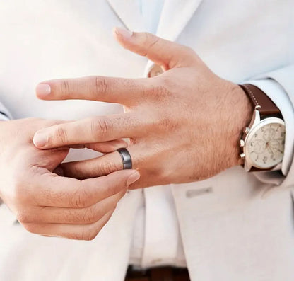"Aster" Brushed Metal Ring