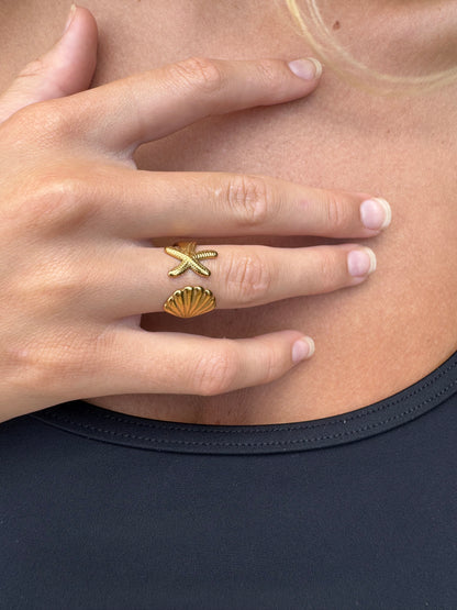 "Blue Lotus 2" Adjustable Ring