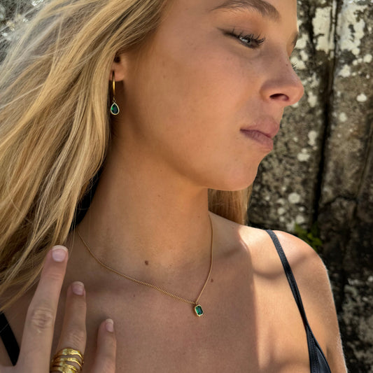 Waterproof hypoallergenic gemstone earrings 