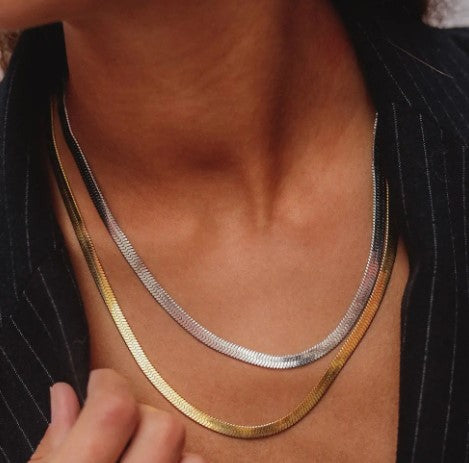 "Silver Wattle" Herringbone Necklace