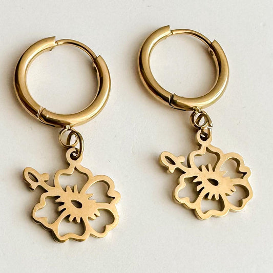 "Hibiscus" Pendant Earrings