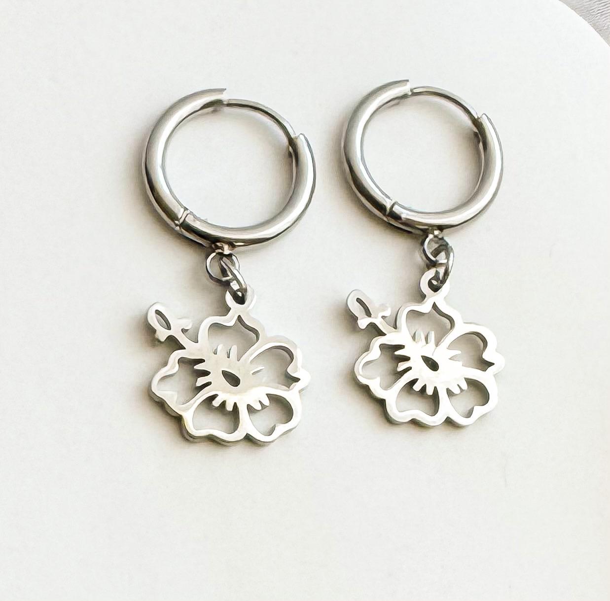 "Hibiscus" Pendant Earrings