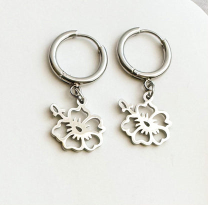 "Hibiscus" Pendant Earrings