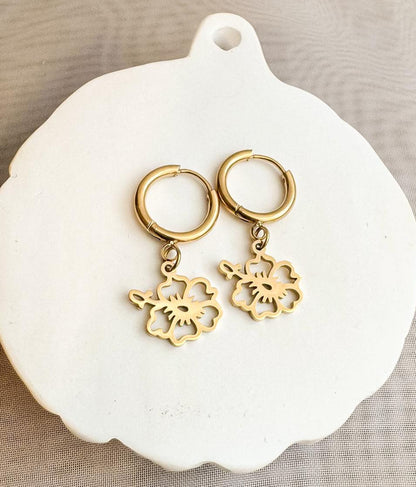 "Hibiscus" Pendant Earrings