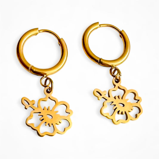 "Hibiscus" Pendant Earrings