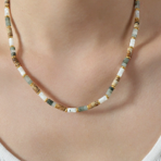 Jade Stone Bead Necklace