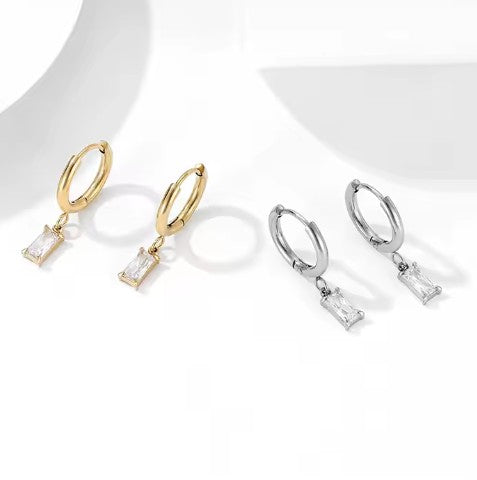 "Ammi" Zirconia Pendant Earrings