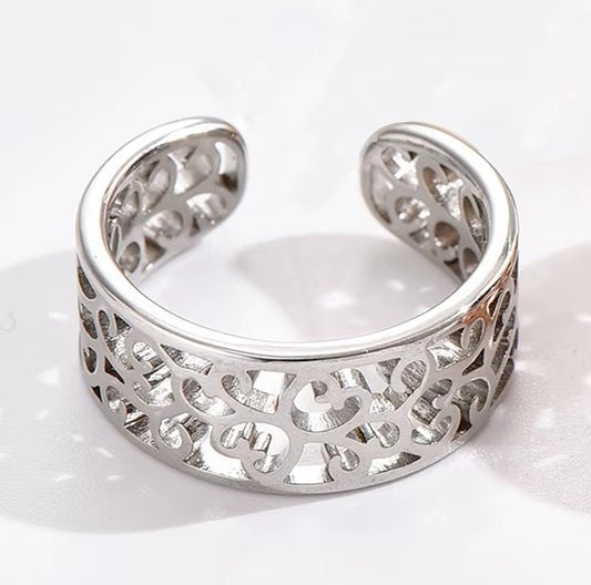 Waterproof hypoallergenic Silver  adjustable  toe ring