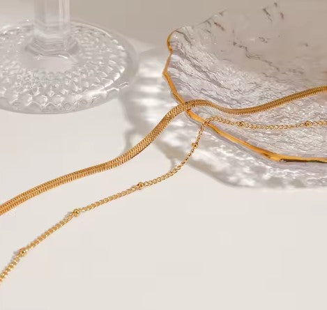 "Wattle" Herringbone Duo Anklet