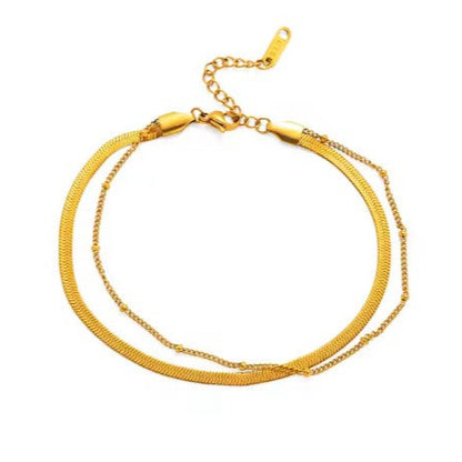"Wattle" Herringbone Duo Anklet