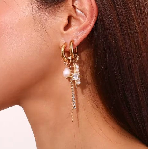 "Star Jasmine" Hoops