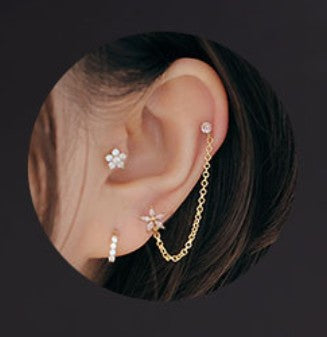 "Daisy-Chain" Helix Earring
