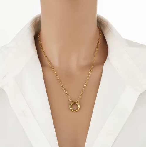 "Oriental Lily" Spring Buckle Necklace