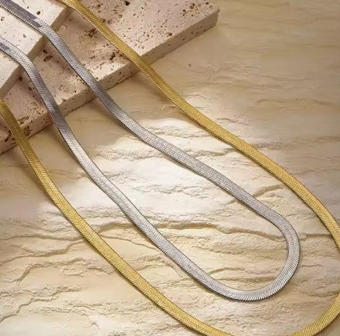 "Silver Wattle" Herringbone Necklace