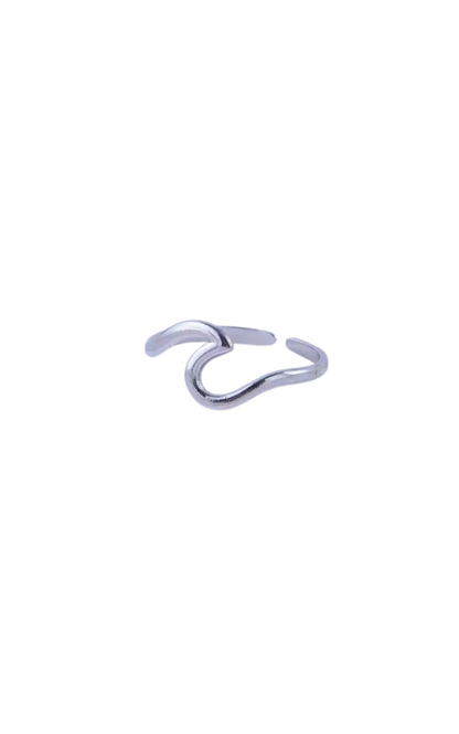 "Blue Lotus" Wave Adjustable Ring