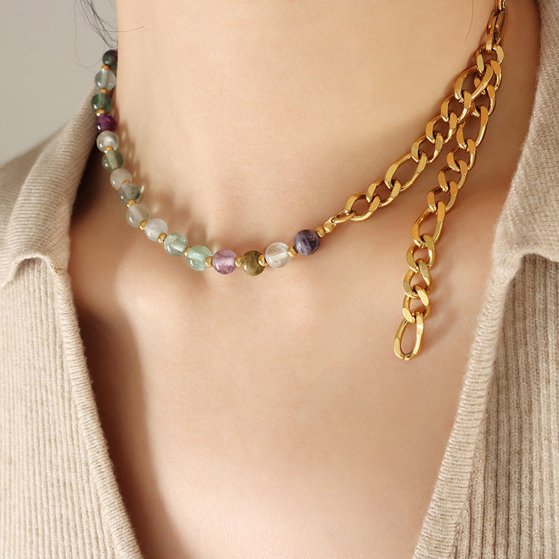 Bellflower necklace styled on model