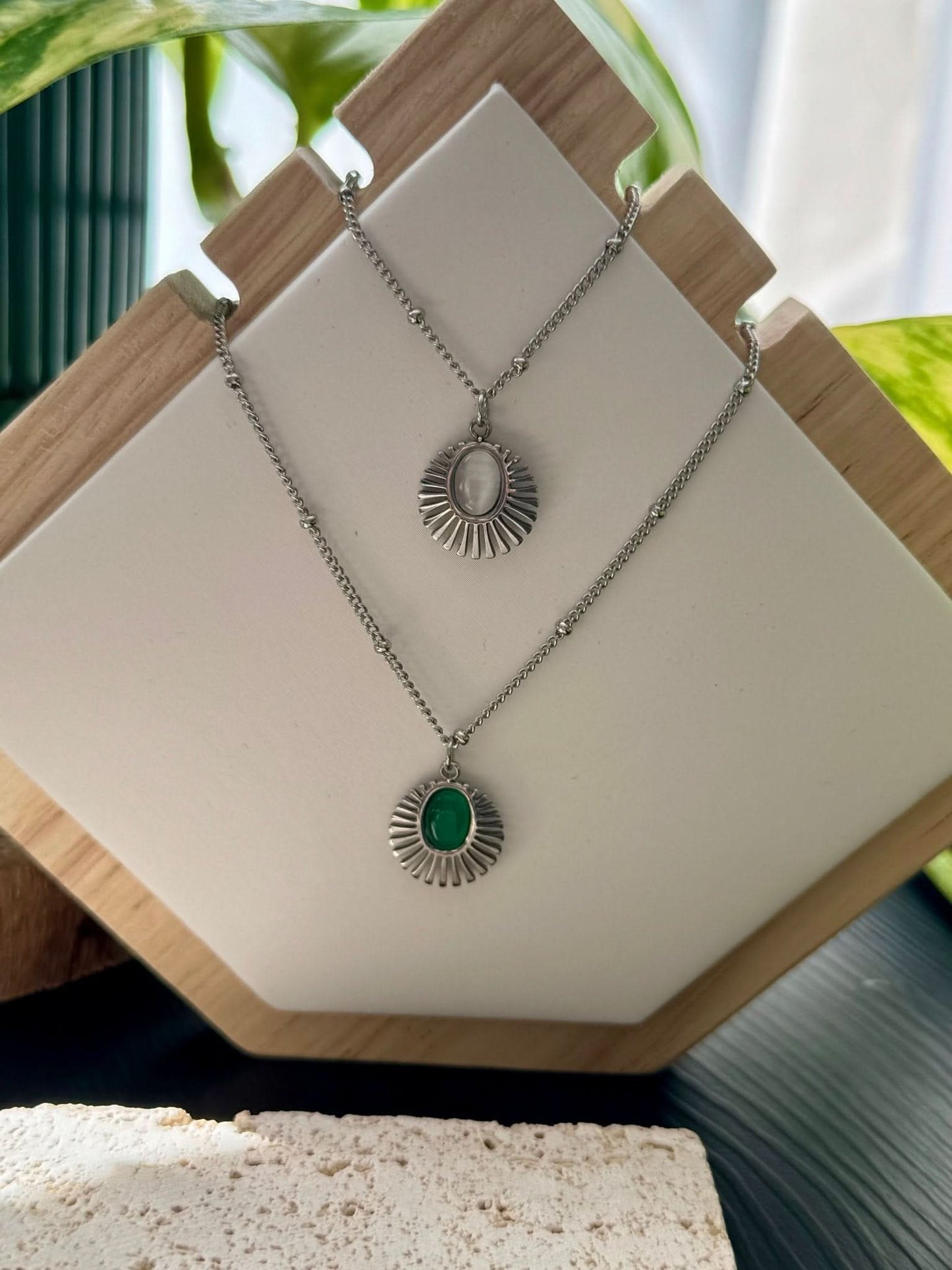 "Calla" Stone Pendant Necklace - Wyldflower Jewellery