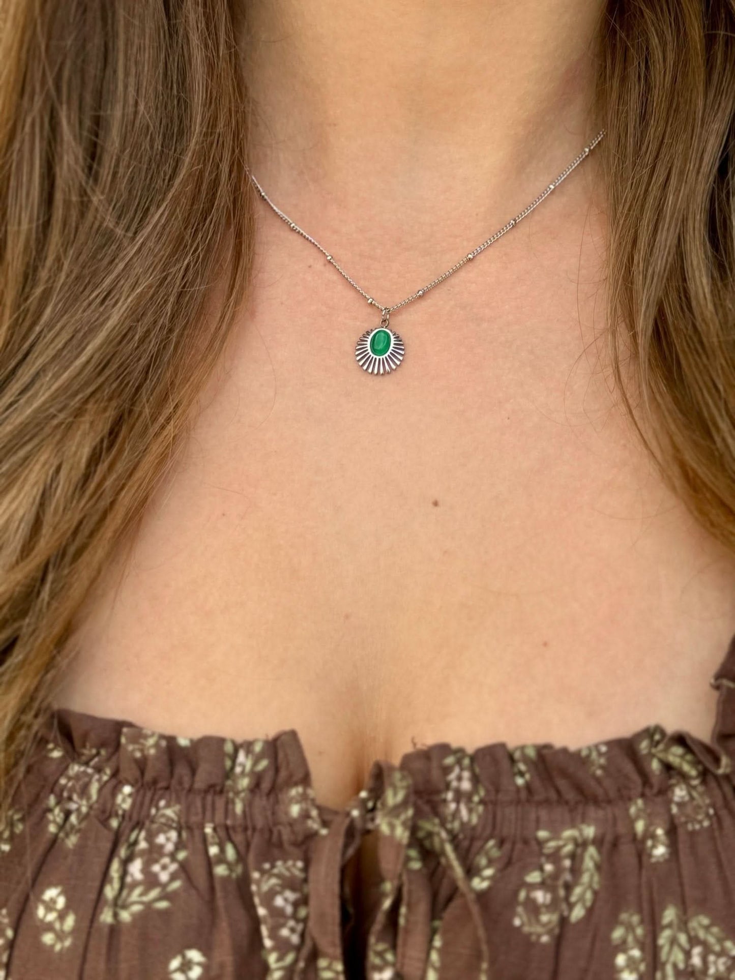 "Calla" Stone Pendant Necklace - Wyldflower Jewellery