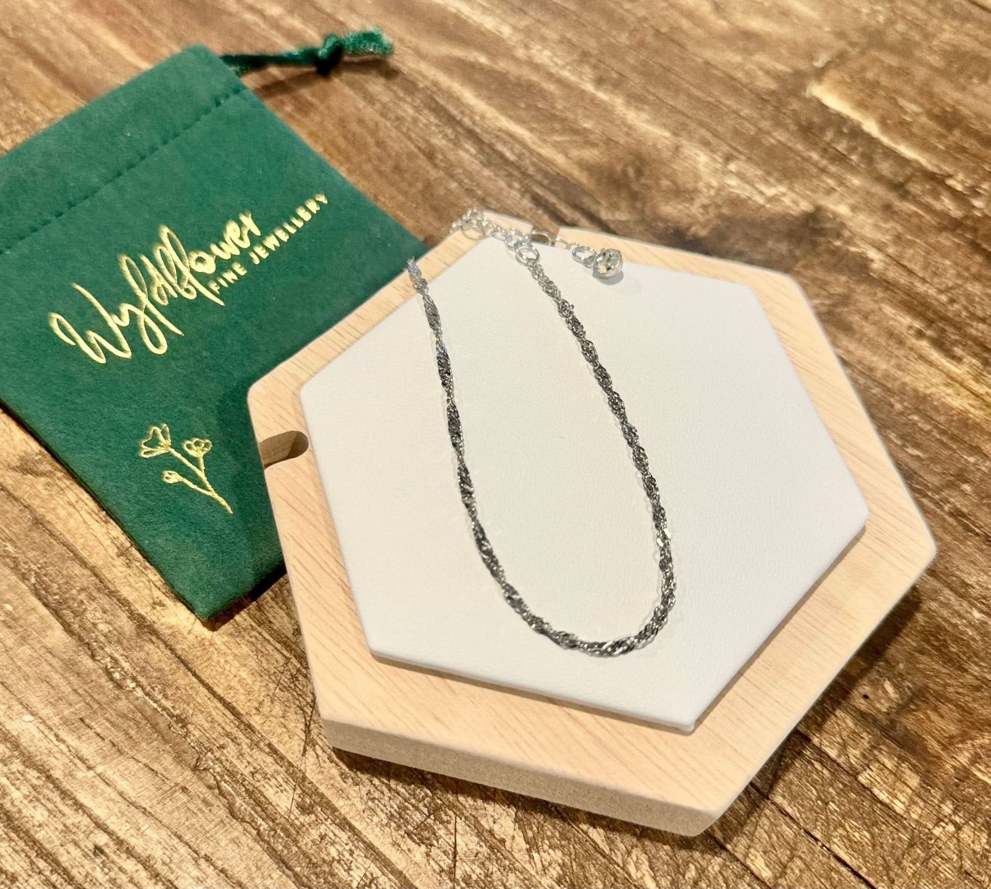 "Celandine" Wave Anklet - Wyldflower Jewellery