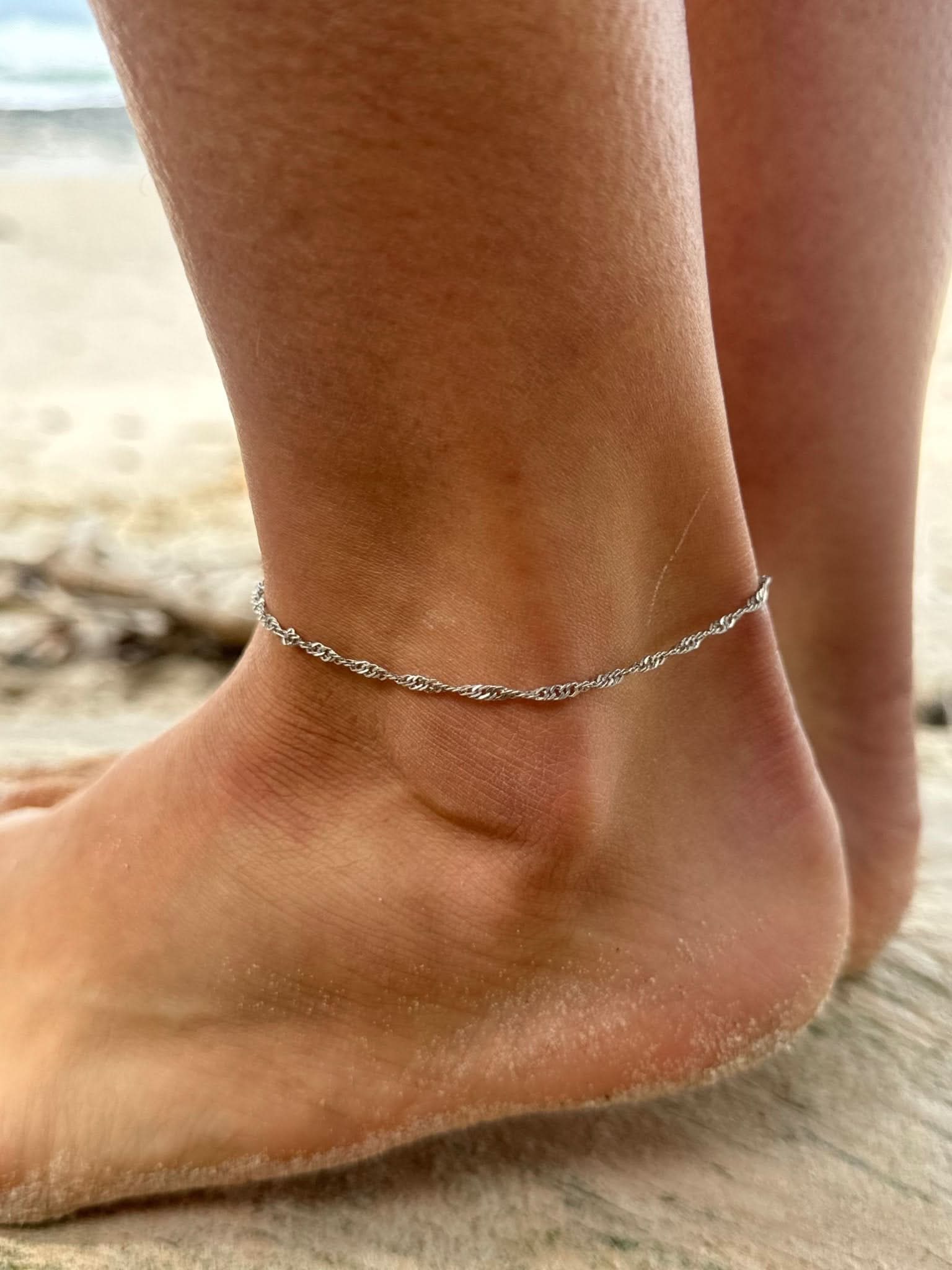 "Celandine" Wave Anklet - Wyldflower Jewellery