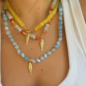 Fish Charm Bead Necklace
