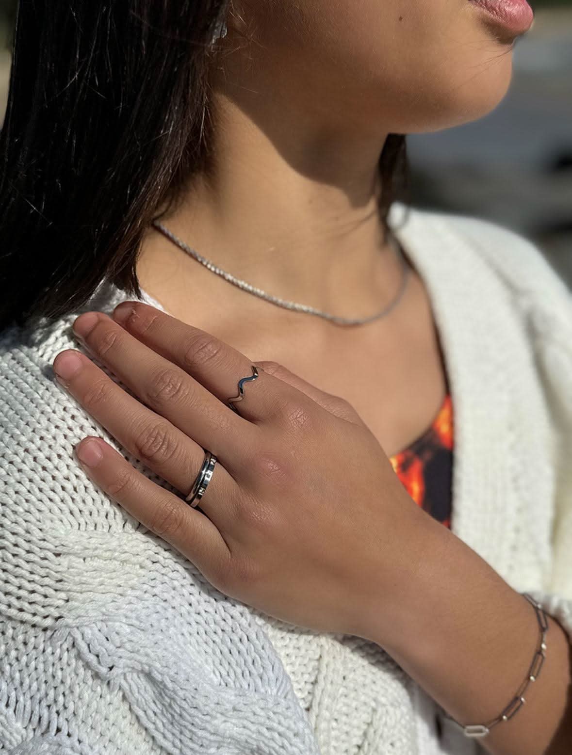 "Flame Peas" Cubic Zirconia Ring - Wyldflower Jewellery