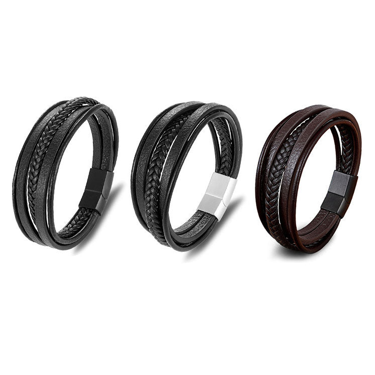 Hawthorn Men's Braided Leather Bracelet