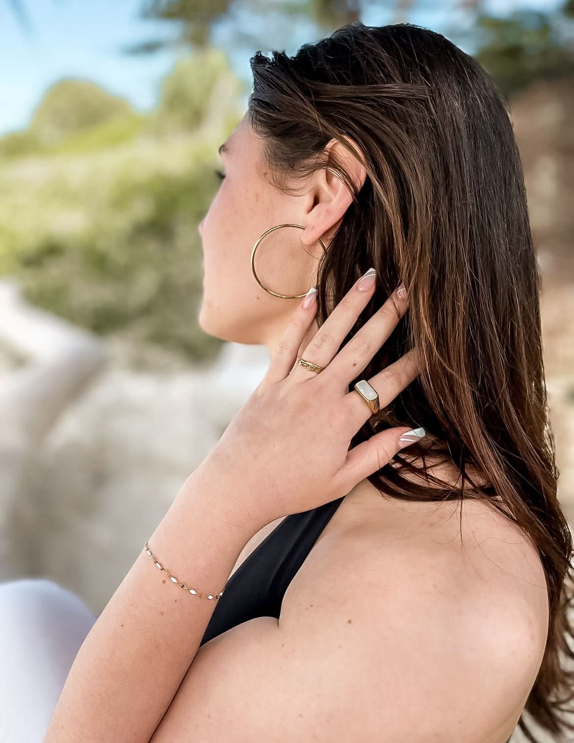 "Lobelia Alata" Mother of Pearl Ring - Wyldflower Jewellery