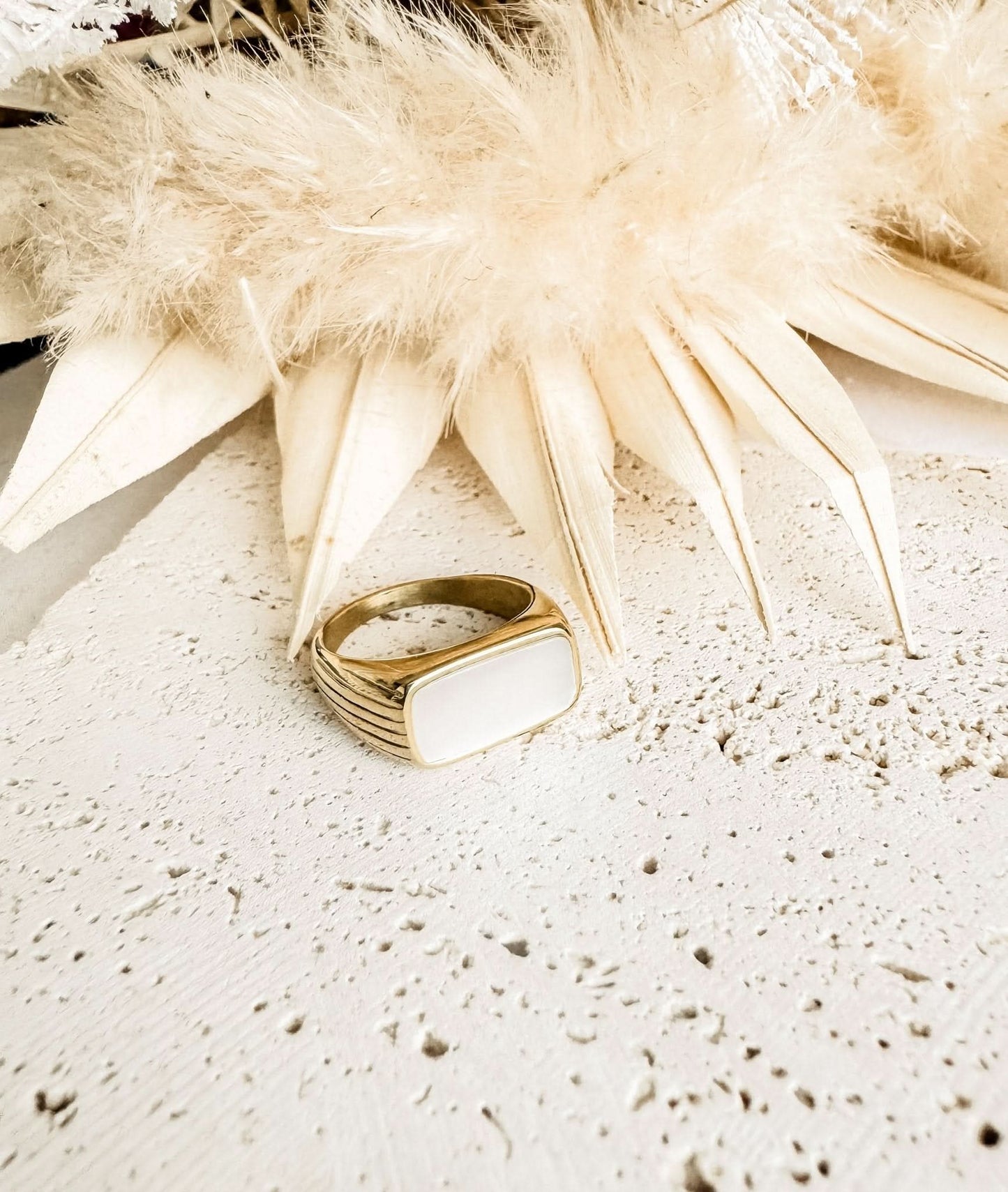 "Lobelia Alata" Mother of Pearl Ring - Wyldflower Jewellery