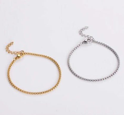 "Rose" Box Chain Bracelet - Wyldflower Jewellery