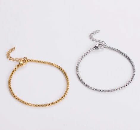 "Rose" Box Chain Bracelet - Wyldflower Jewellery