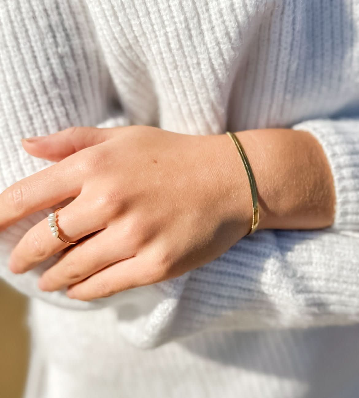 "Wattle" Herringbone Bracelet - Wyldflower Jewellery