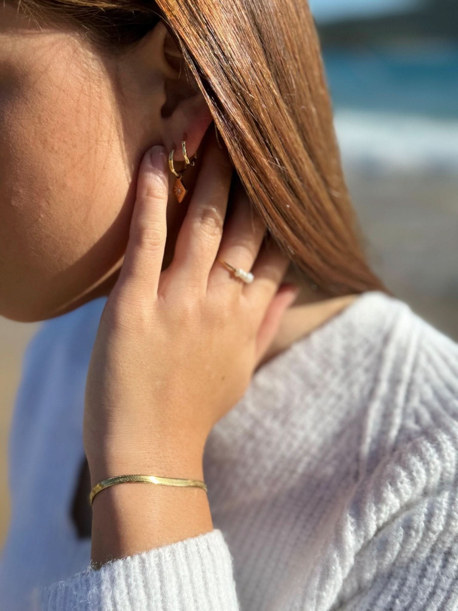 "Wattle" Herringbone Bracelet - Wyldflower Jewellery