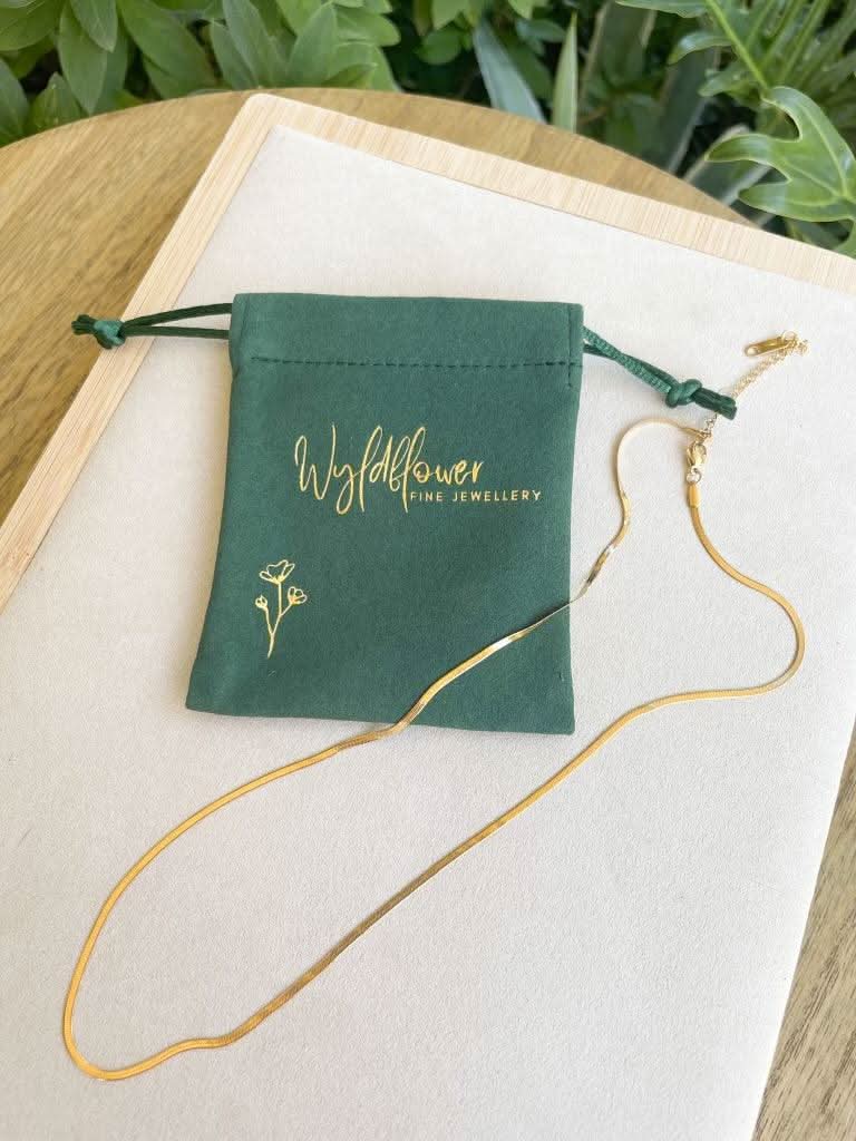 "Wattle" Herringbone Necklace - Wyldflower Jewellery